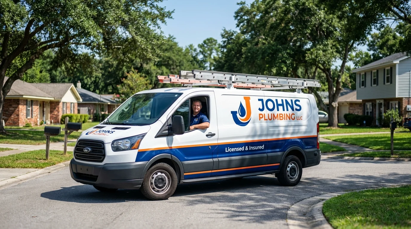 Johns Plumbing LLC service van in Campbellsport, WI