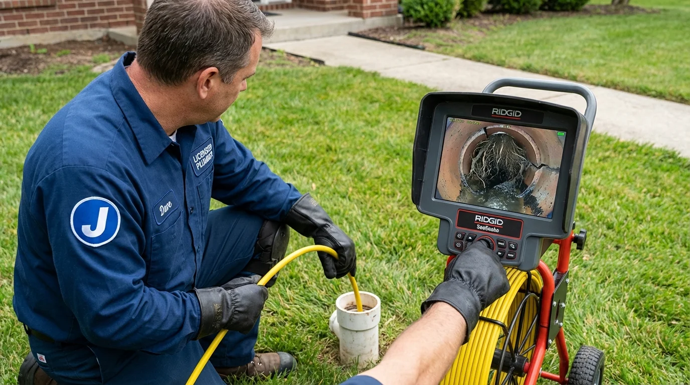Sewer camera inspection being performed by Johns Plumbing LLC in Campbellsport