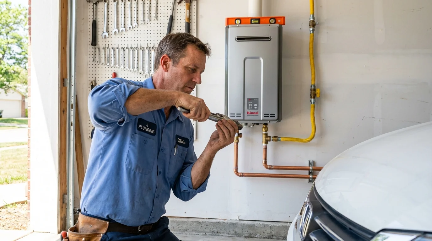 Tankless water heater installation by a Johns Plumbing LLC plumber in Campbellsport
